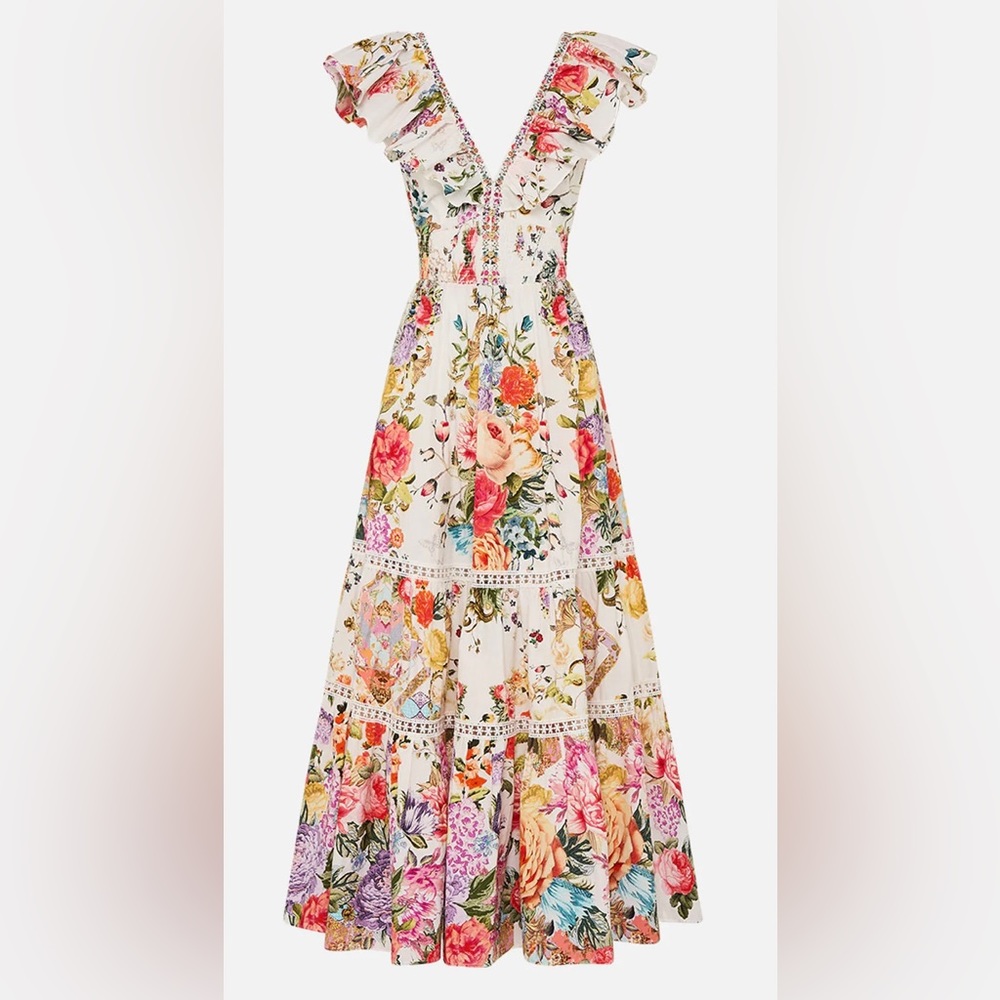 Camilla Sew Yesterday Tiered Dress with Neck Frill NWT